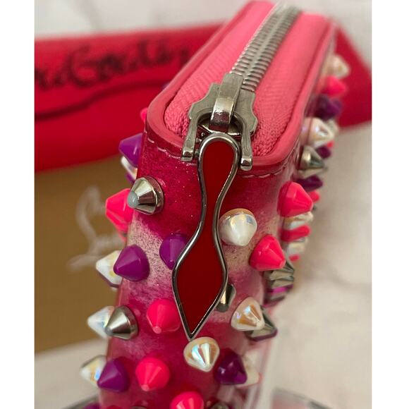 CHRISTIAN LOUBOUTIN 💘Panettone Patent Leather Studded Wallet FULL INCLUSION GUC - Picture 5 of 14